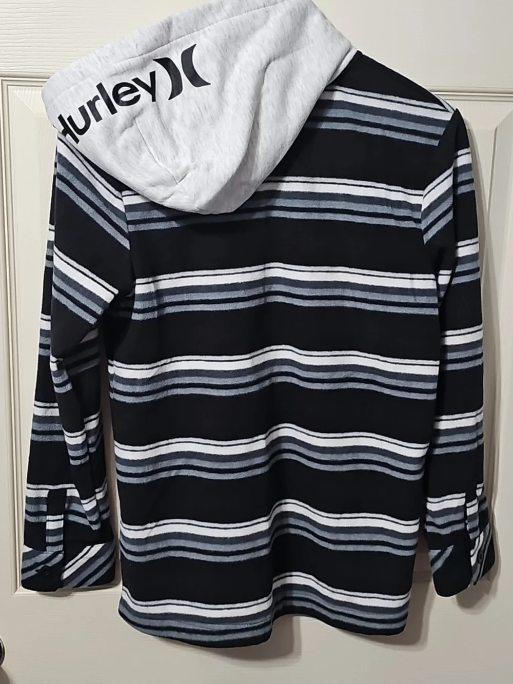 Hurley‎ Fleece Hoody Black/Gray Double Chest Pocketed Youth Large NWOT BB2